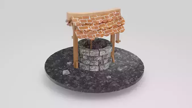 Well Water Stone Well  Medieval Well  Vintage Well  3D Model