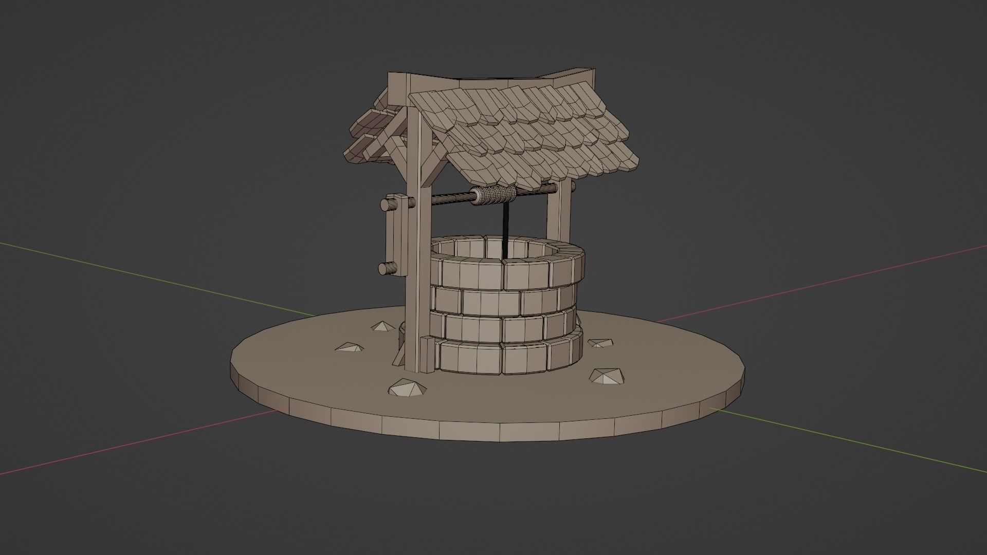 Well Water Stone Well  Medieval Well  Vintage Well  3D Model Low-poly 3D model_6