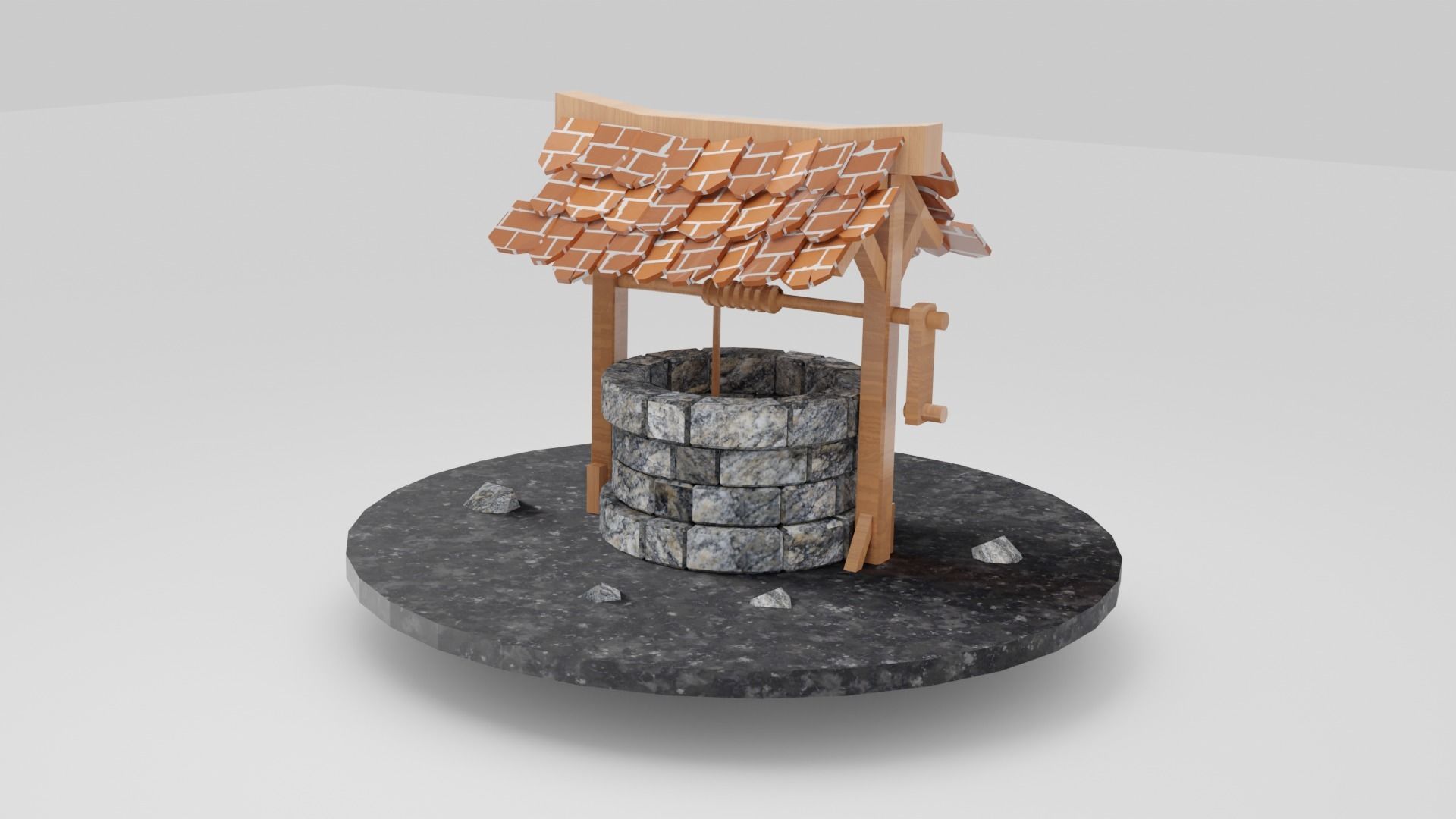 Well Water Stone Well  Medieval Well  Vintage Well  3D Model Low-poly 3D model_1