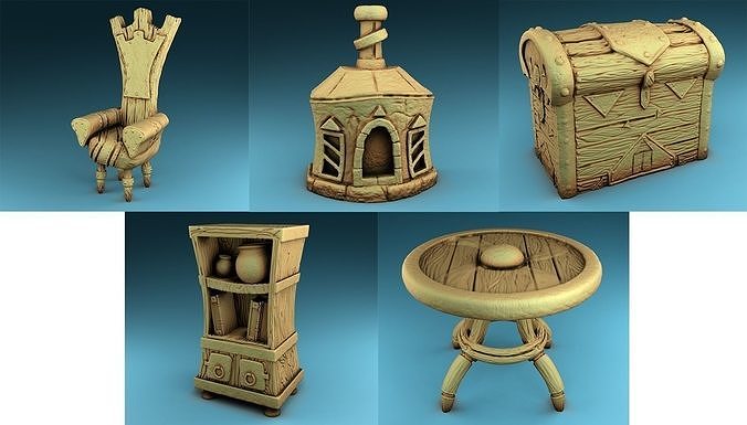 Stylized decor of Middle Ages Set Part 1 3D print model