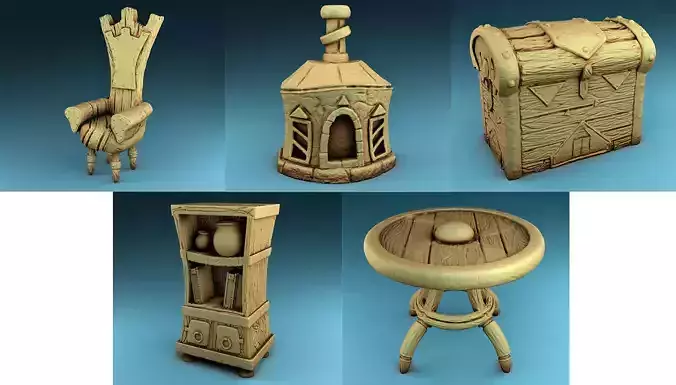Stylized decor of Middle Ages Set Part 1 3D print model