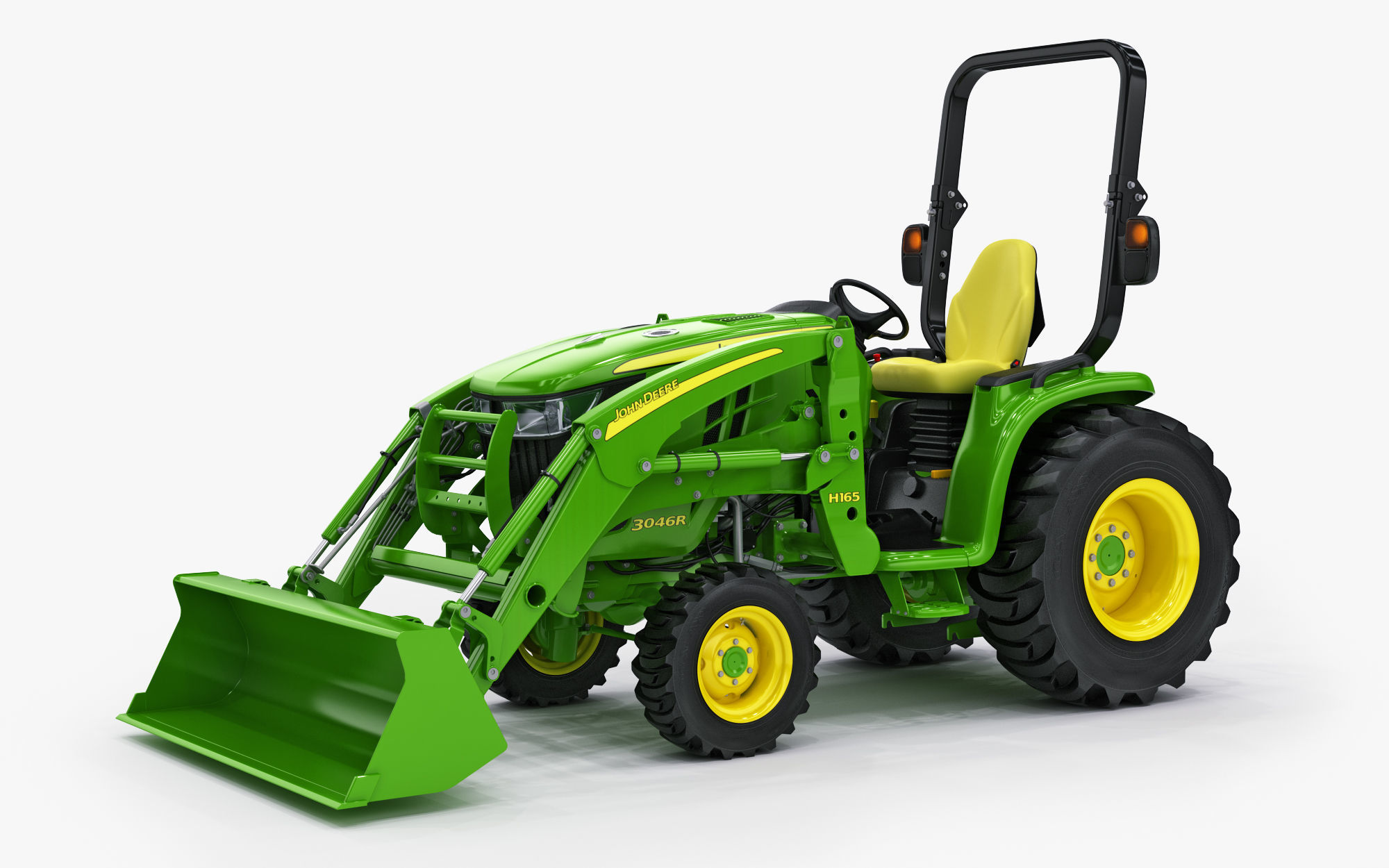 John Deere 3046R Tractor Utility v2 3D model_1