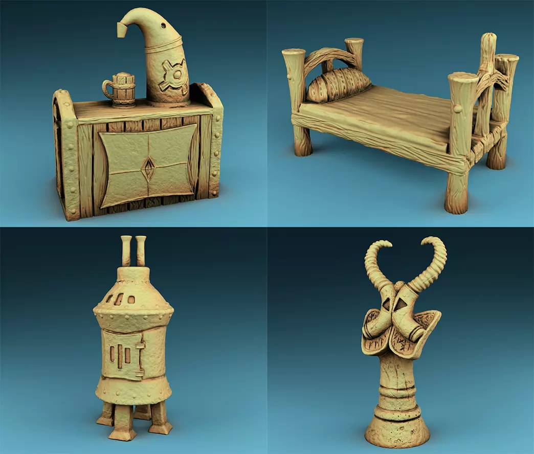 Stylized decor of Middle Ages Set Part 2 3D print model