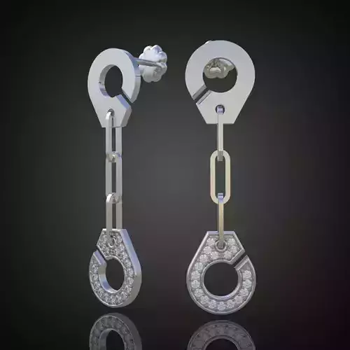 Handcuffs Earring 3D model 3D printable model 0048-7