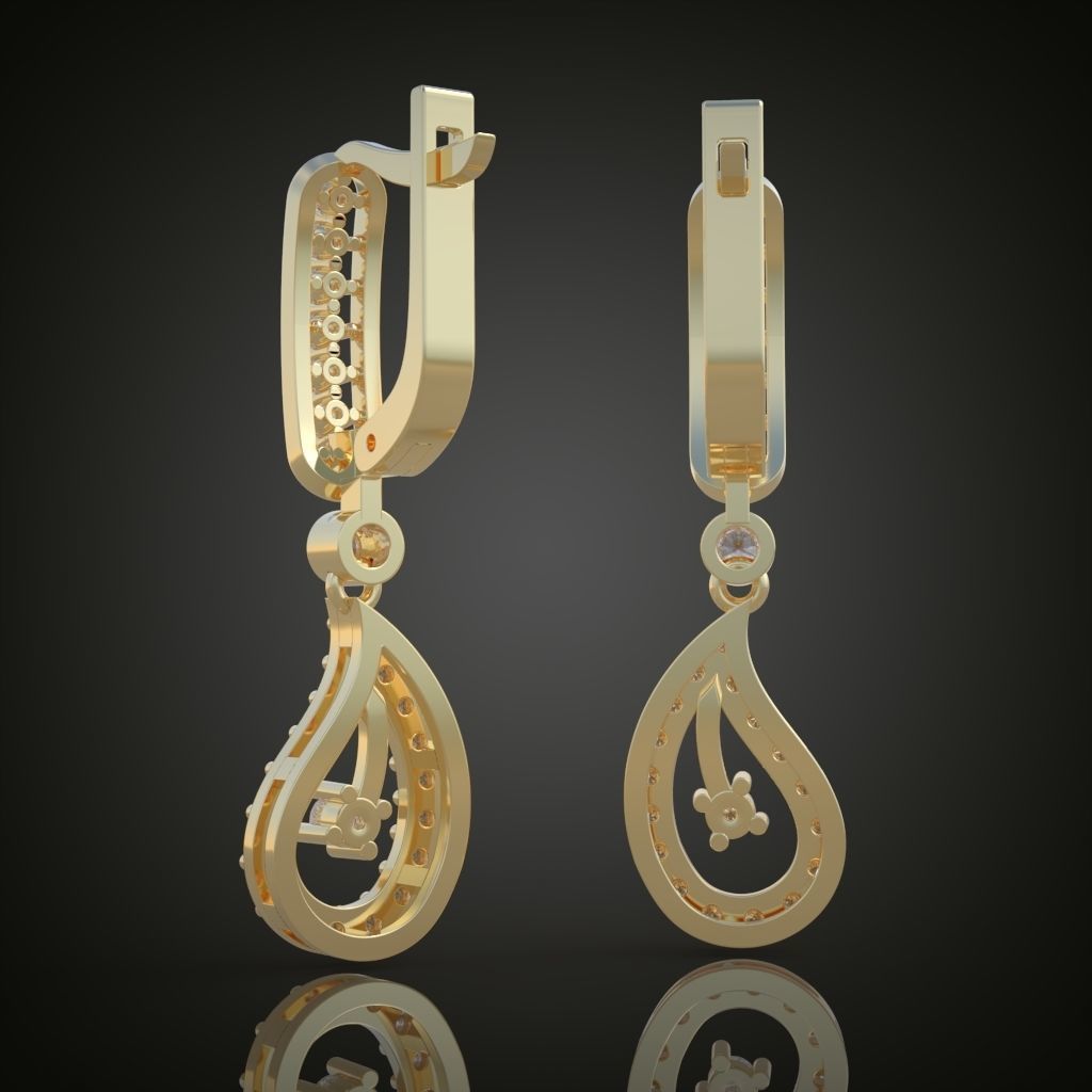 Earring 3D model 3D printable model 0049-8ol17n 3D print model_4