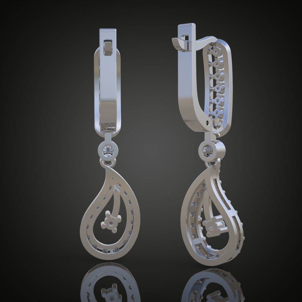 Earring 3D model 3D printable model 0049-8ol17n 3D print model_5
