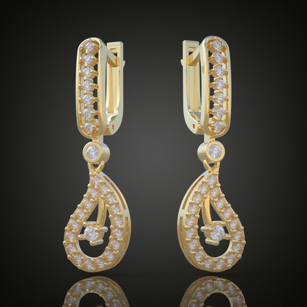 Earring 3D model 3D printable model 0049-8ol17n 3D print model_3