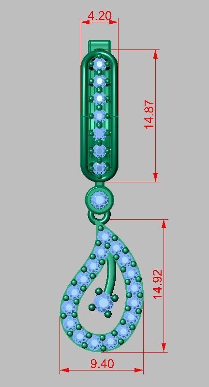 Earring 3D model 3D printable model 0049-8ol17n 3D print model_6