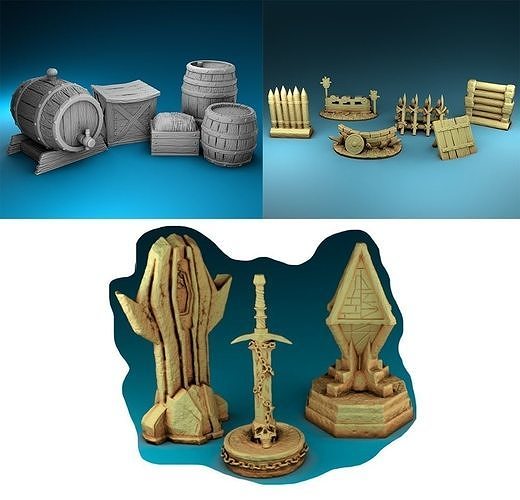 Stylized decor of Middle Ages Set Part 4 3D print model