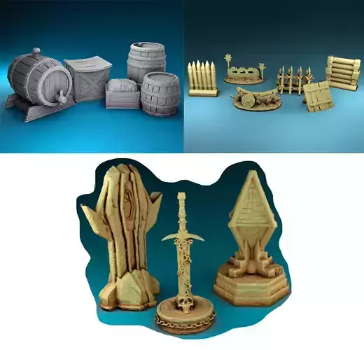 Stylized decor of Middle Ages Set Part 4 3D print model