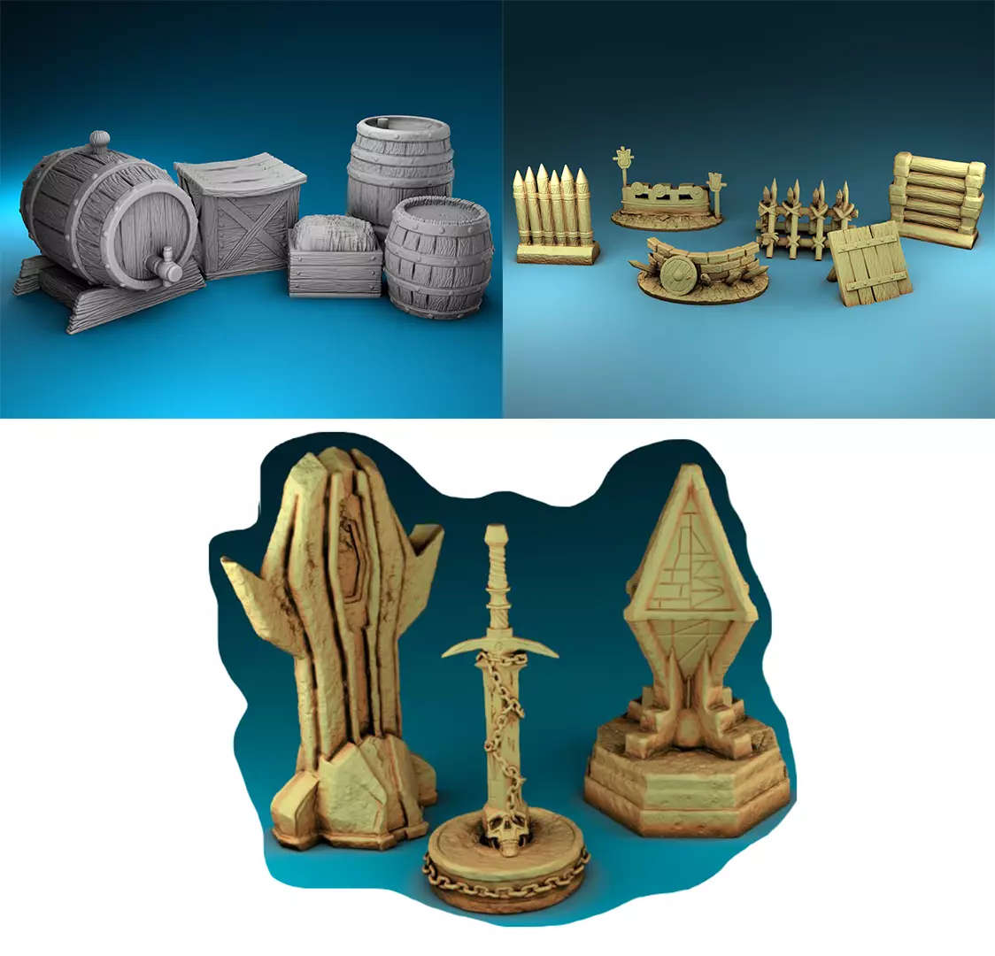 Stylized decor of Middle Ages Set Part 4 3D print model_0