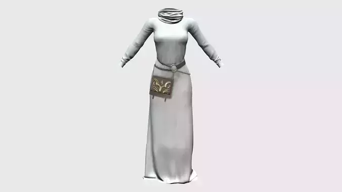 Female Space Monk Robe With Optional Book Belt Accessory