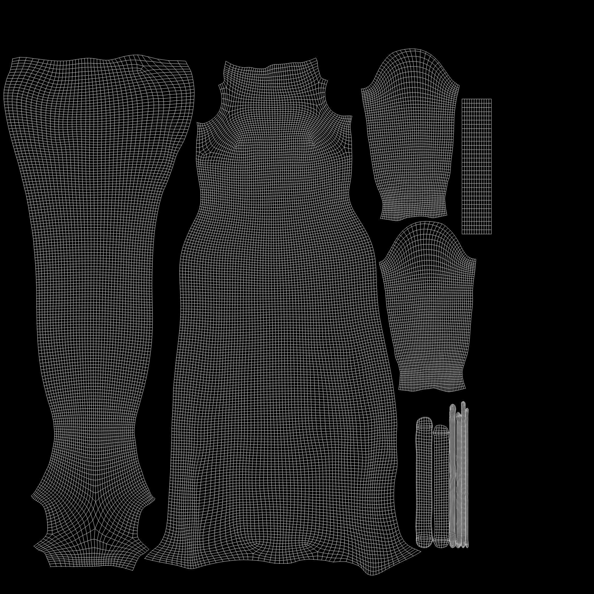 Female Space Monk Robe With Optional Book Belt Accessory Low-poly 3D model_16