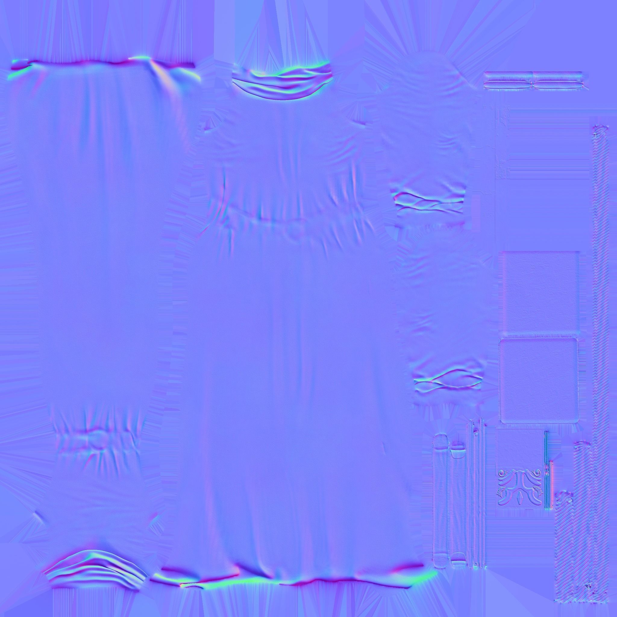 Female Space Monk Robe With Optional Book Belt Accessory Low-poly 3D model_12