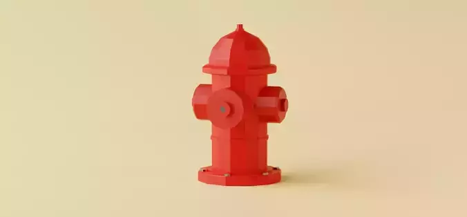 Low-Poly Fire Hydrant Game Asset