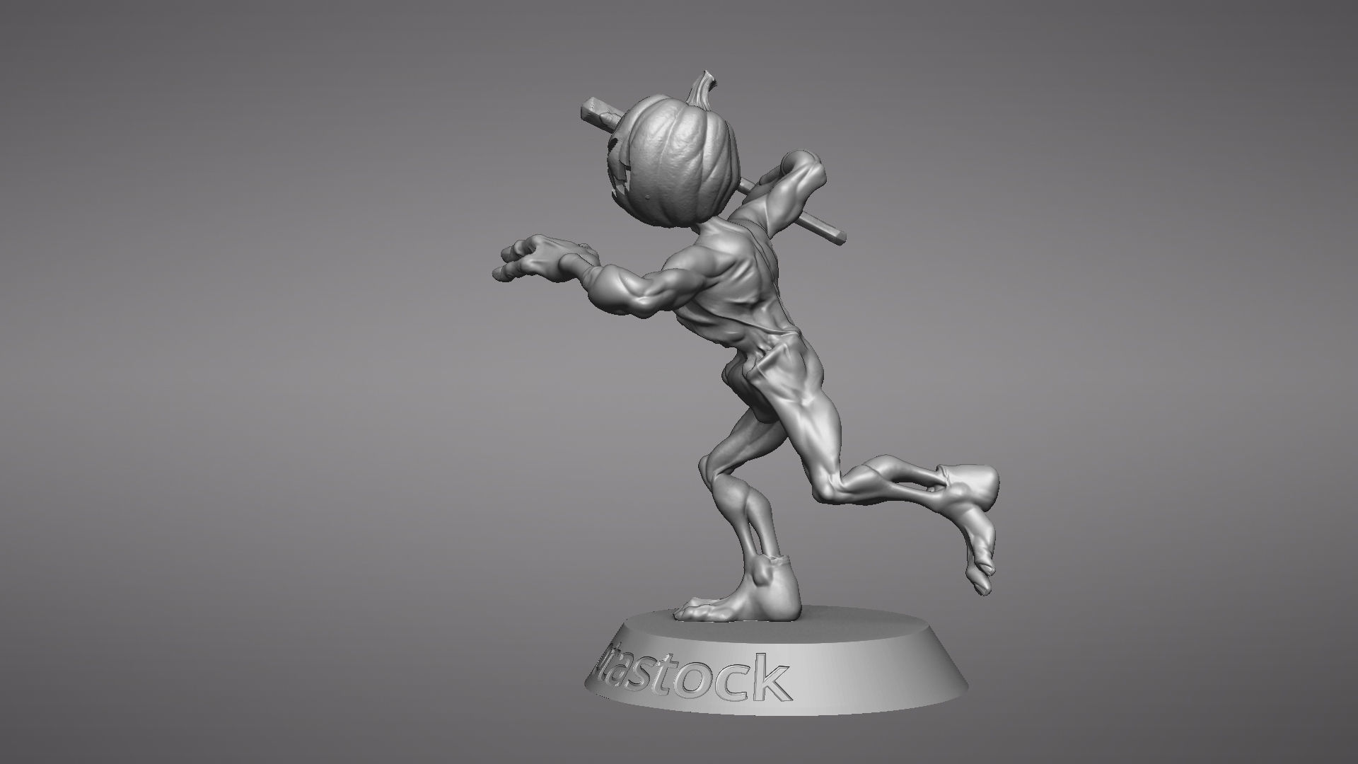 Pumpkin Undead Pose 03 3D print model_38