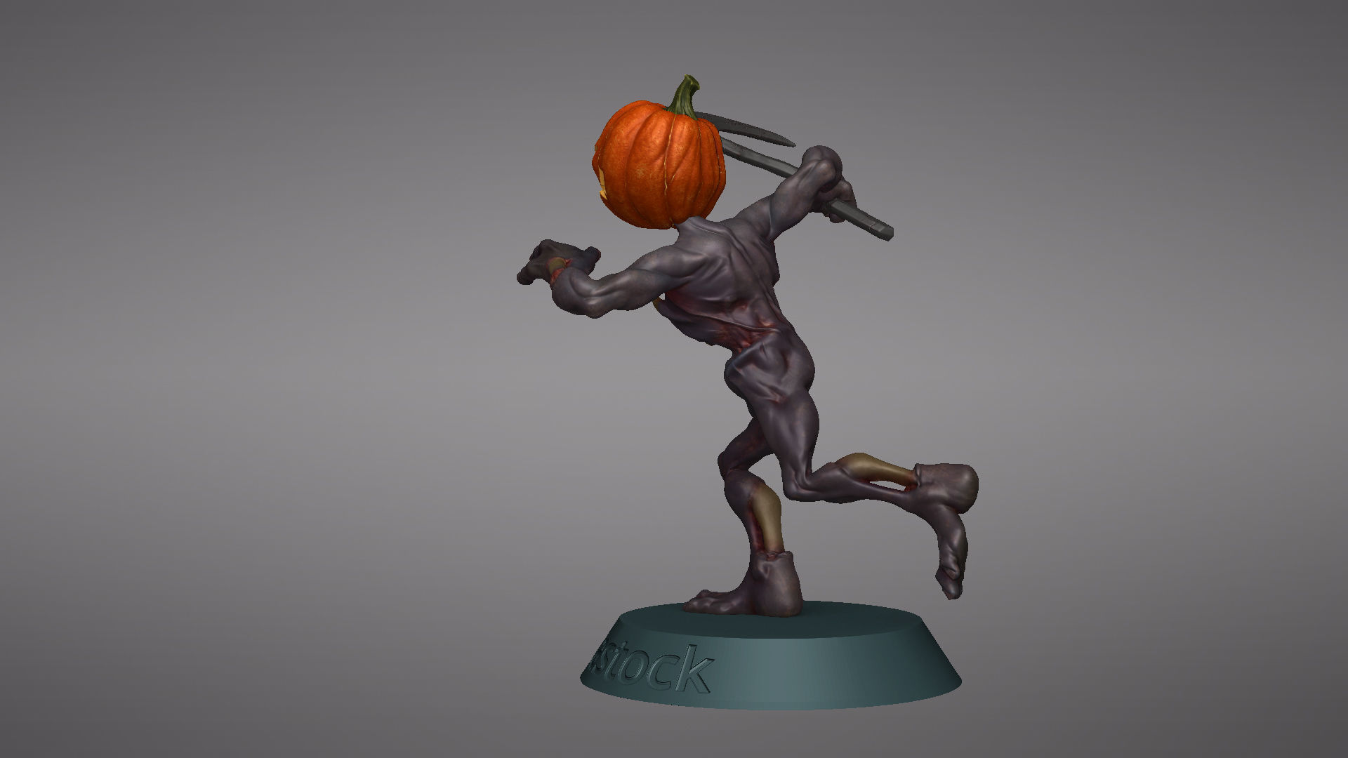 Pumpkin Undead Pose 03 3D print model_23
