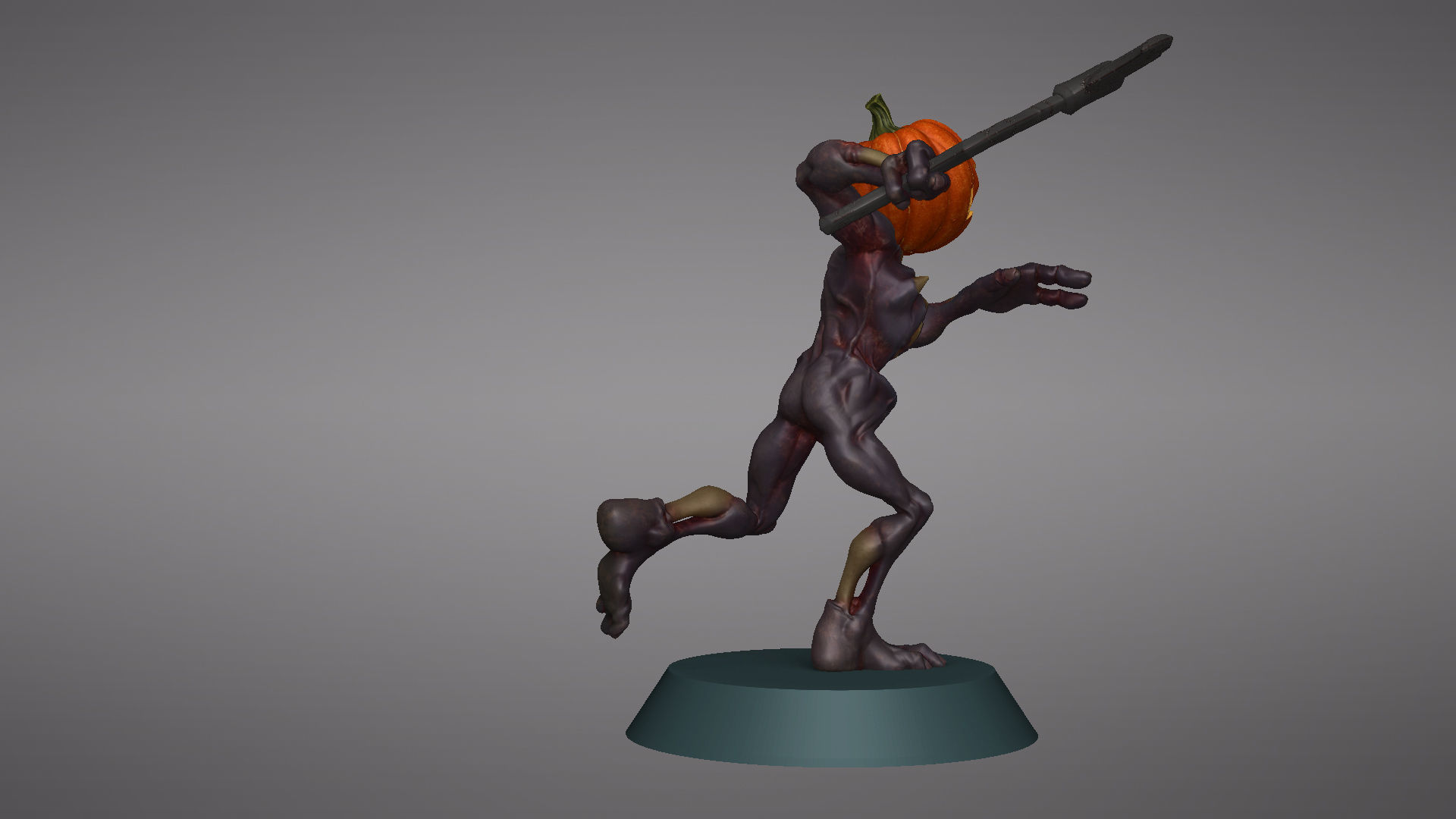 Pumpkin Undead Pose 03 3D print model_29