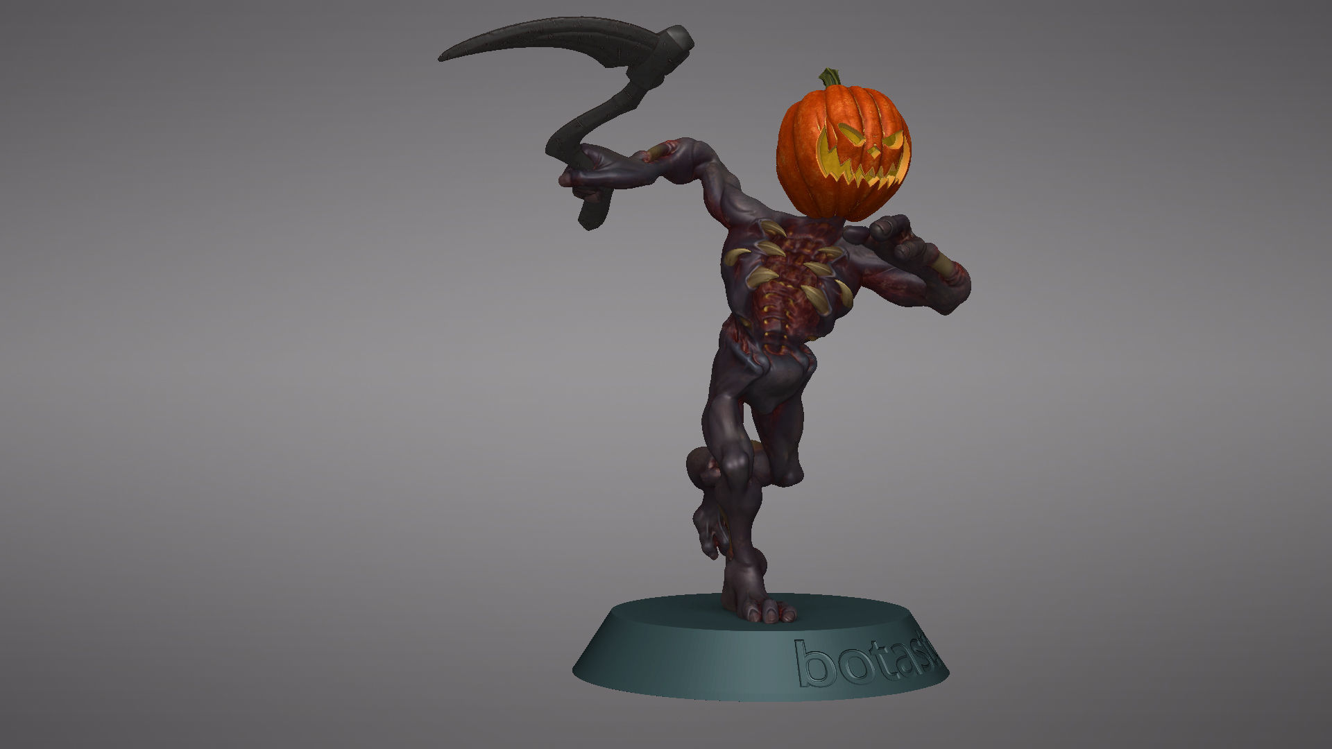 Pumpkin Undead Pose 03 3D print model_33