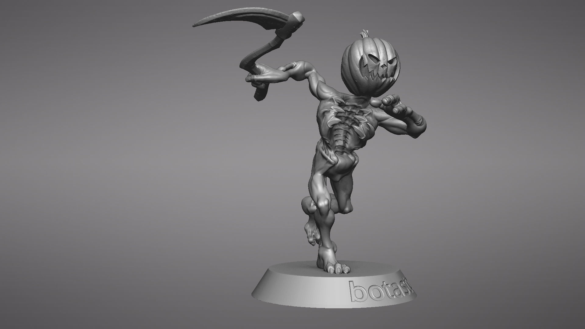 Pumpkin Undead Pose 03 3D print model_49