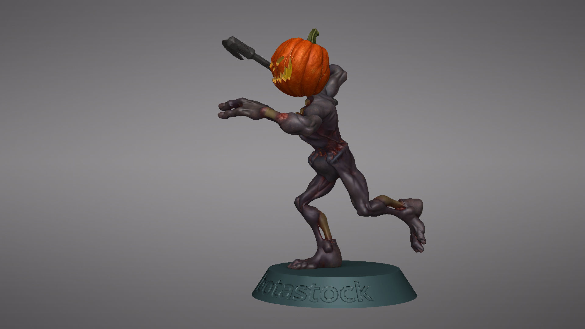 Pumpkin Undead Pose 03 3D print model_21