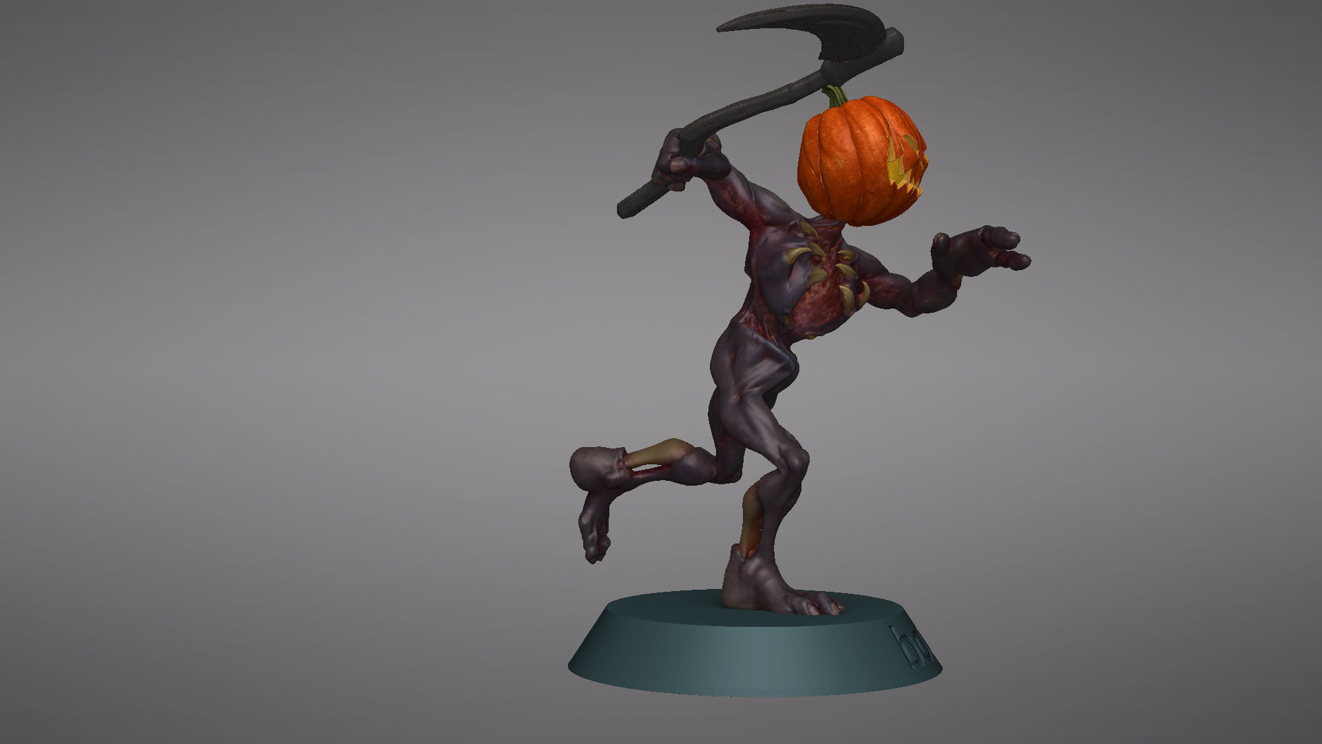 Pumpkin Undead Pose 03 3D print model_31