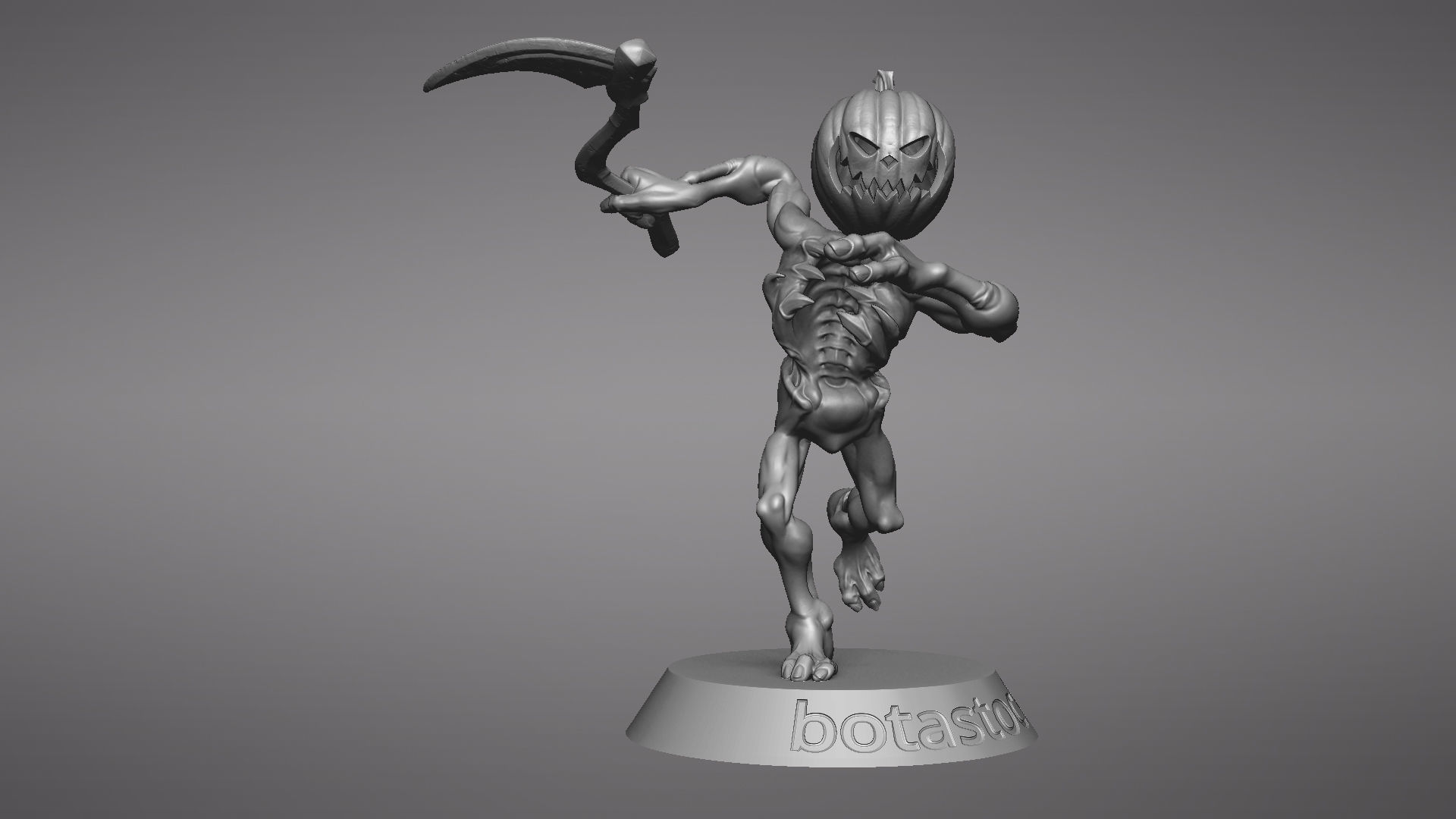 Pumpkin Undead Pose 03 3D print model_34
