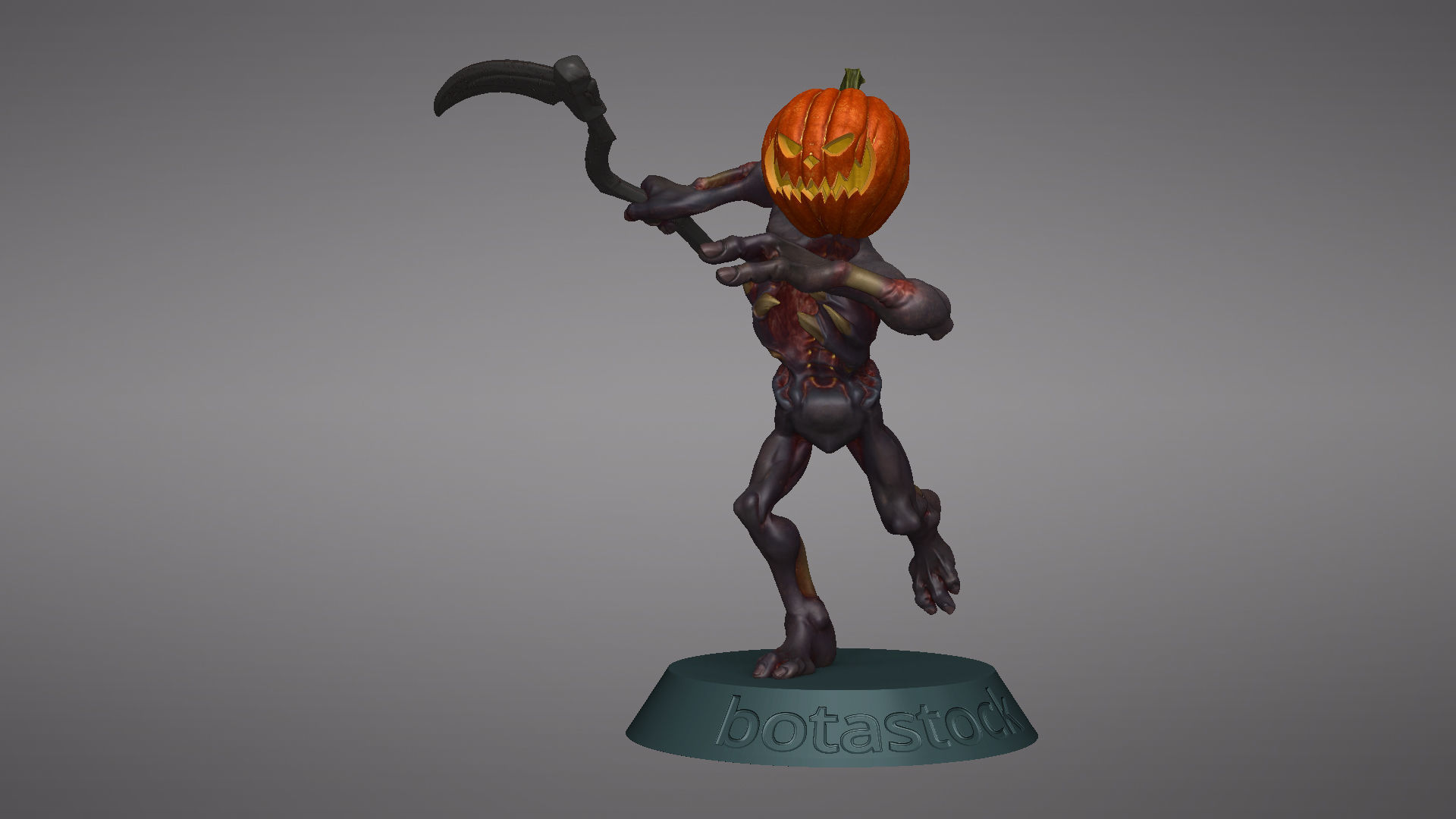 Pumpkin Undead Pose 03 3D print model_19