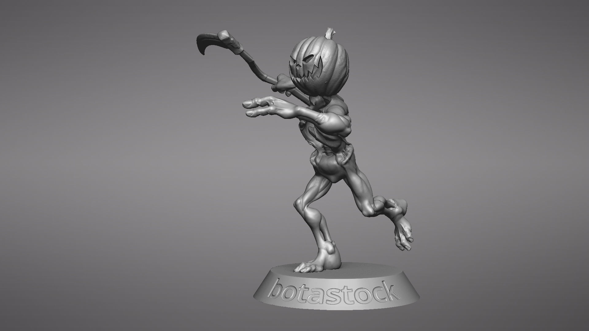 Pumpkin Undead Pose 03 3D print model_36