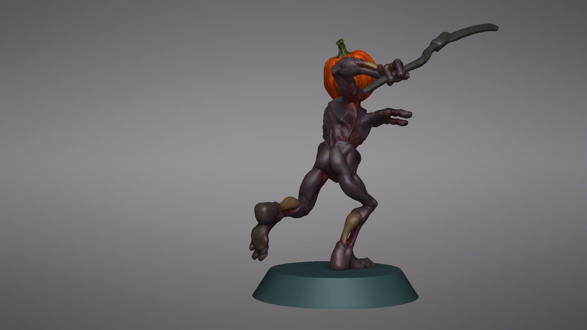 Pumpkin Undead Pose 03 3D print model_28