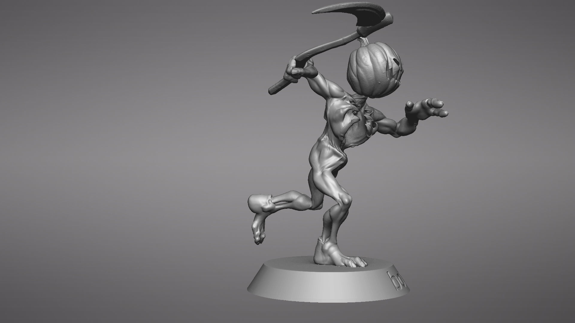 Pumpkin Undead Pose 03 3D print model_47