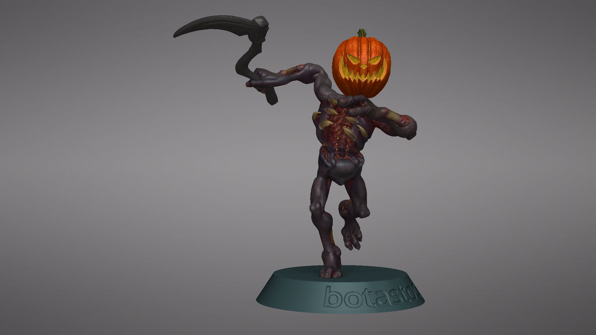 Pumpkin Undead Pose 03 3D print model_18