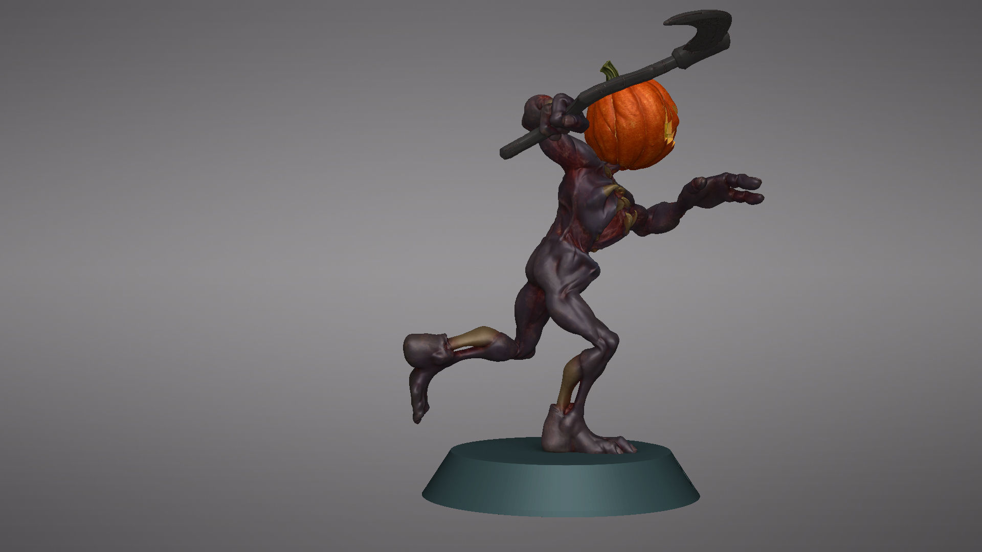 Pumpkin Undead Pose 03 3D print model_30