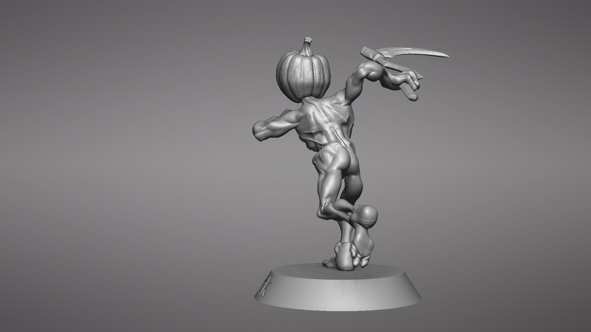Pumpkin Undead Pose 03 3D print model_41
