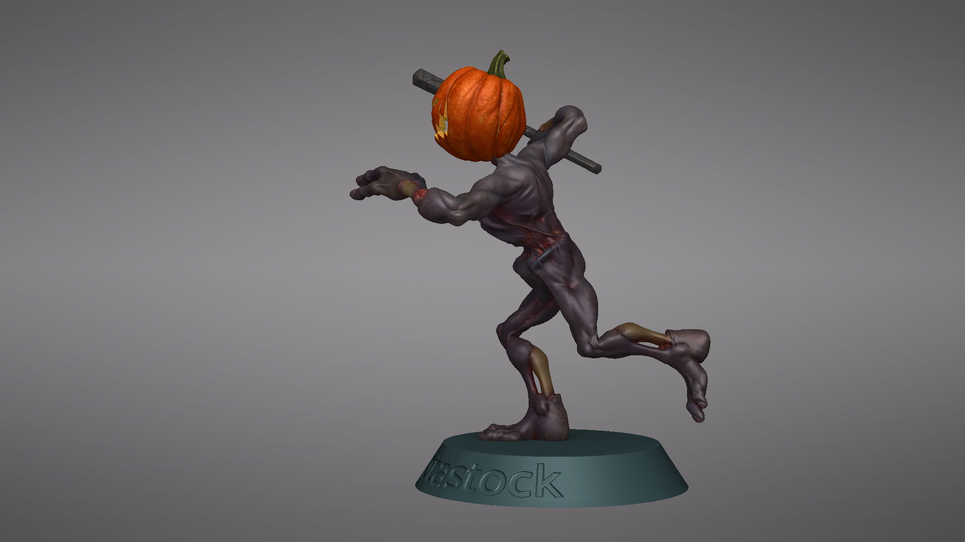 Pumpkin Undead Pose 03 3D print model_22