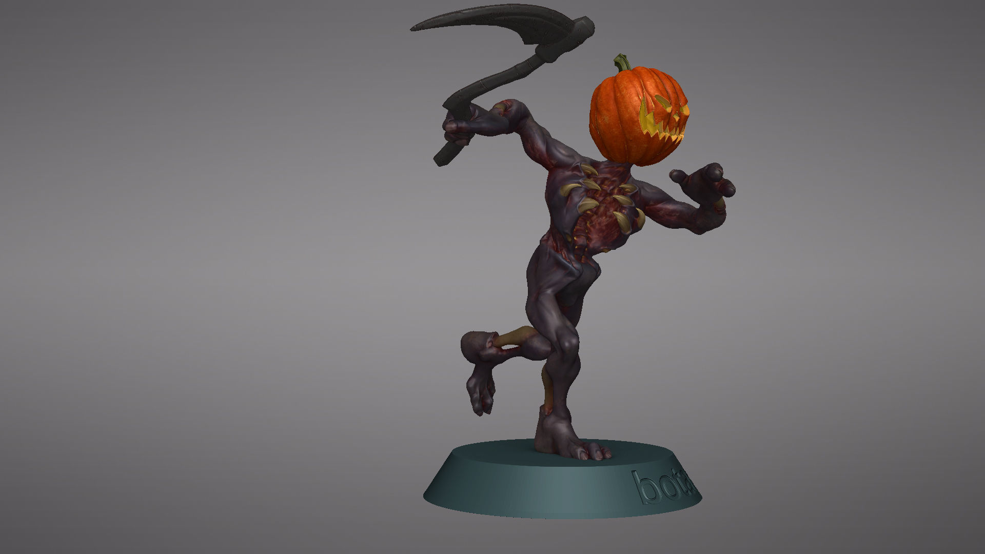 Pumpkin Undead Pose 03 3D print model_32