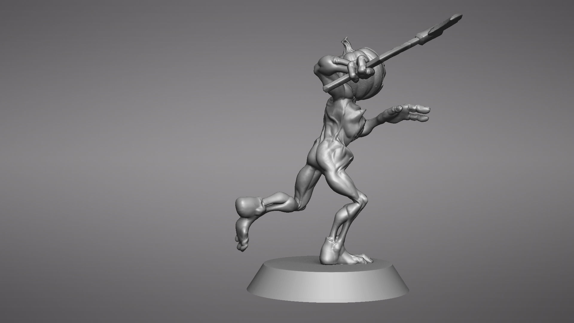 Pumpkin Undead Pose 03 3D print model_45