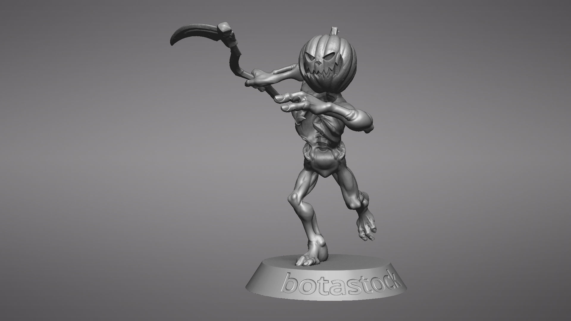 Pumpkin Undead Pose 03 3D print model_35