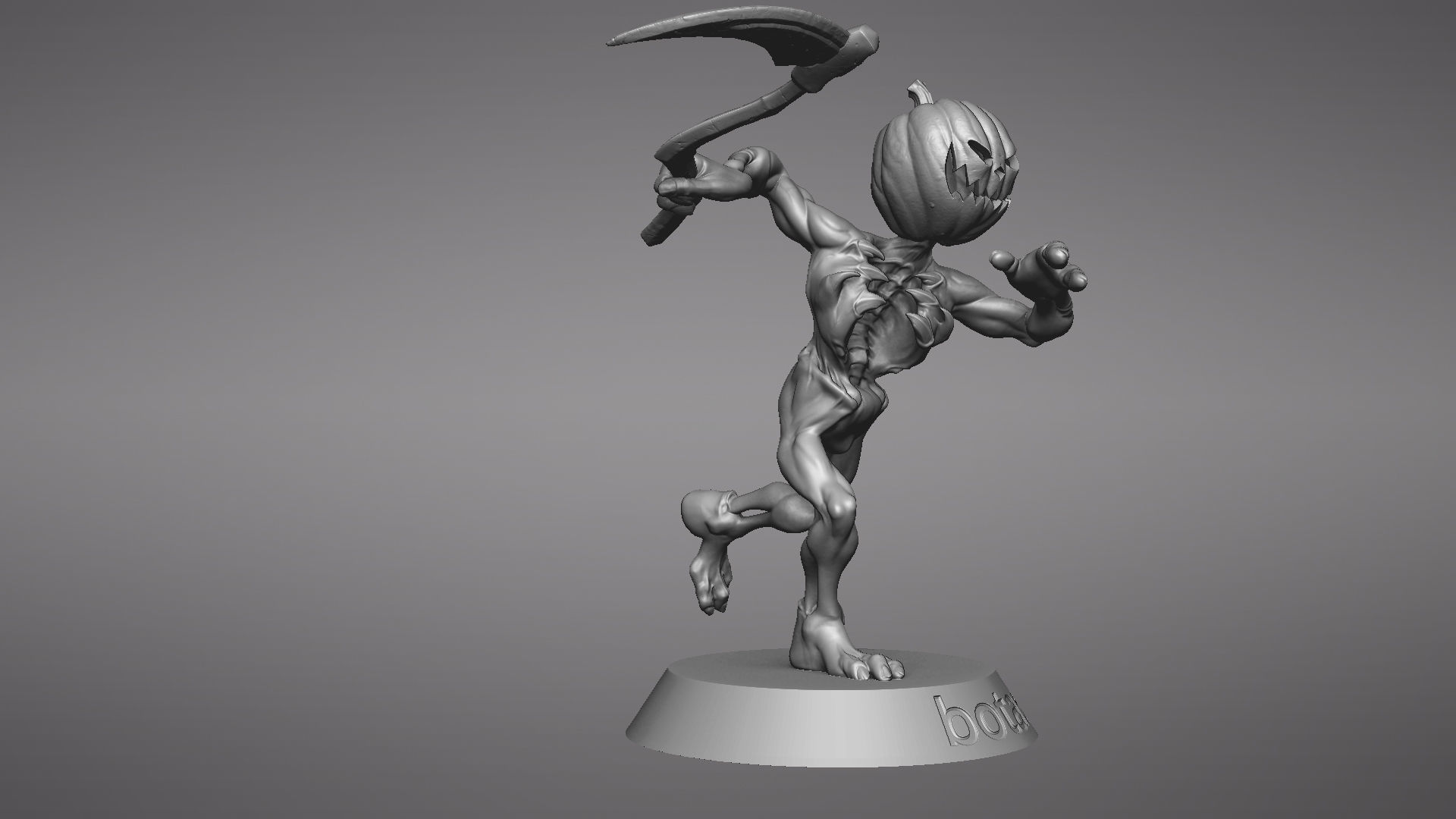 Pumpkin Undead Pose 03 3D print model_48