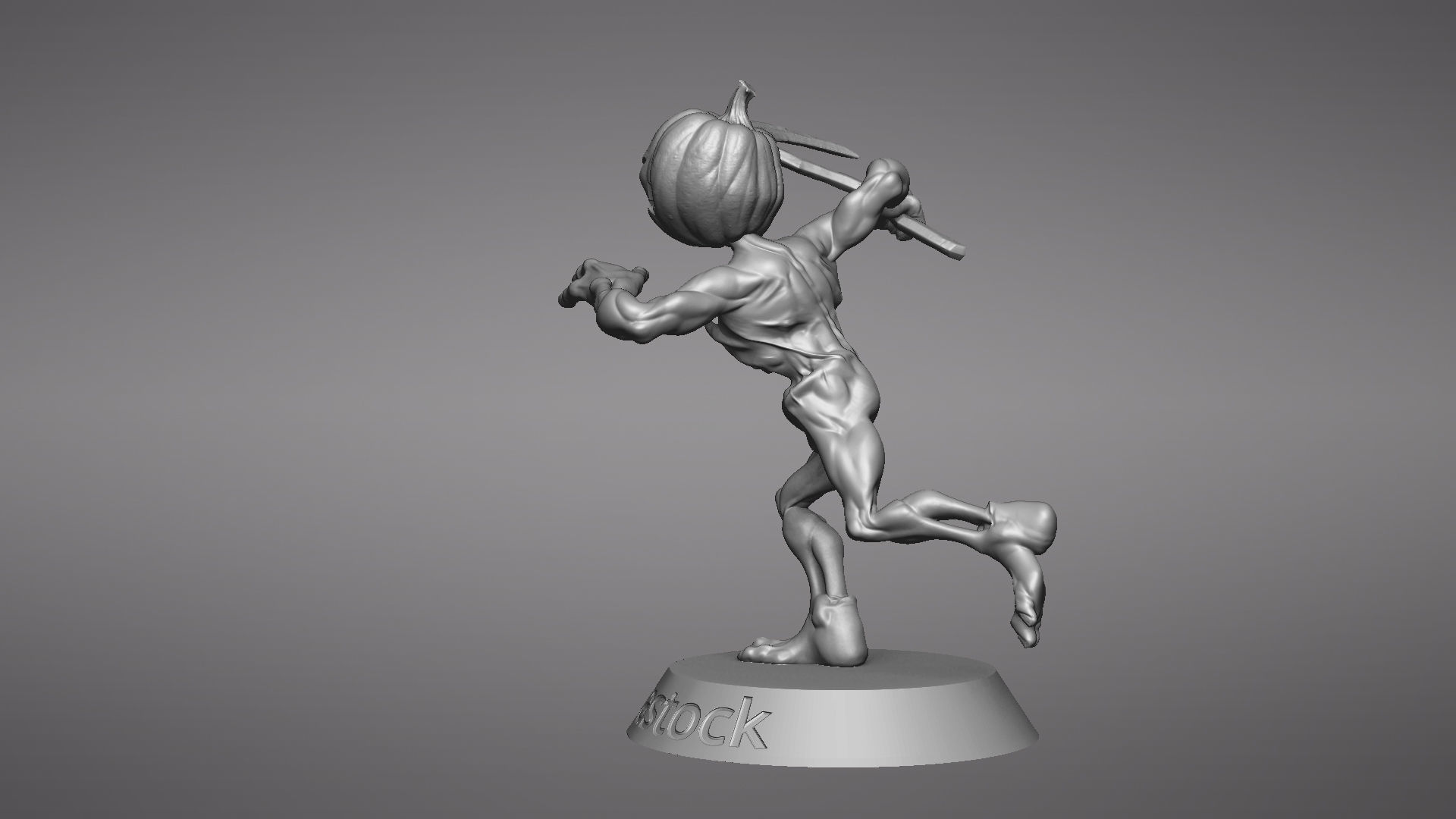 Pumpkin Undead Pose 03 3D print model_39