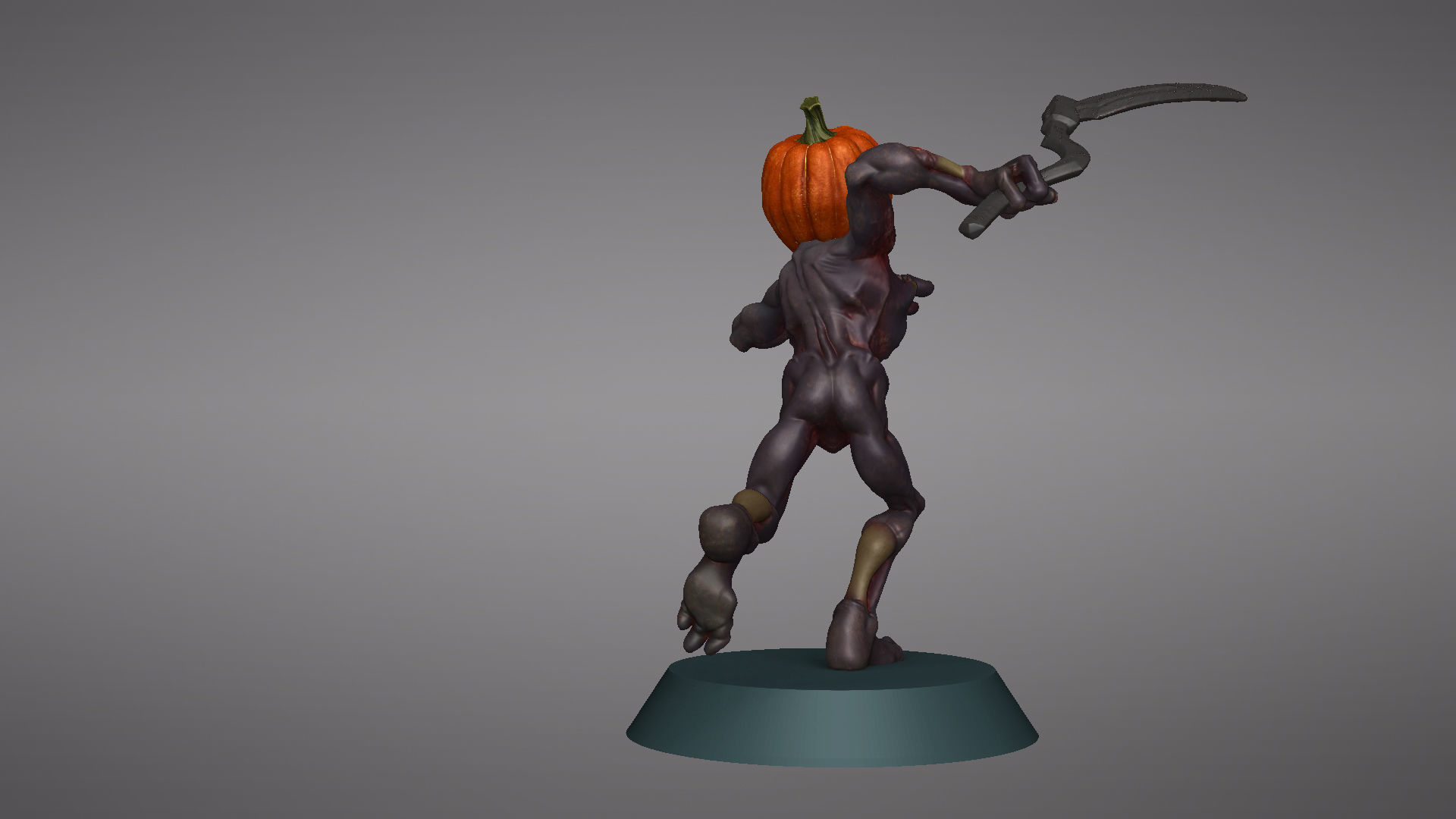 Pumpkin Undead Pose 03 3D print model_27