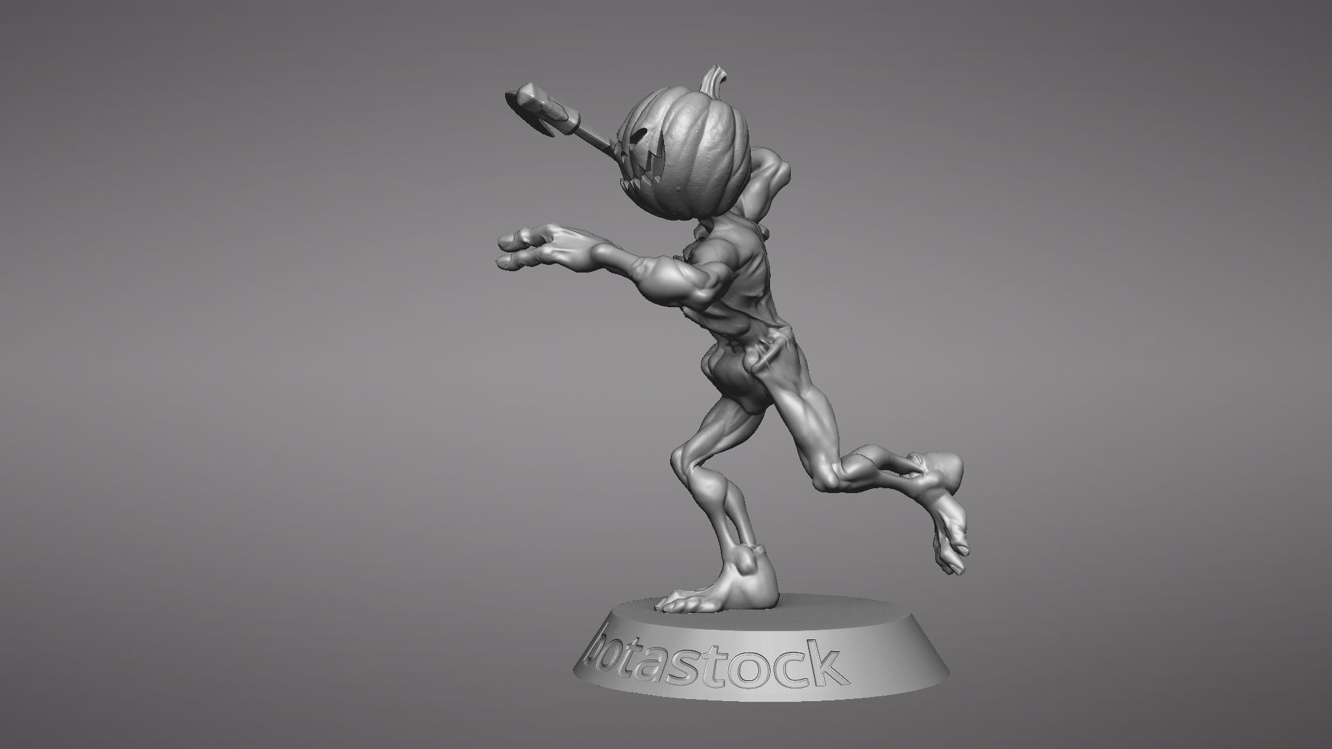 Pumpkin Undead Pose 03 3D print model_37