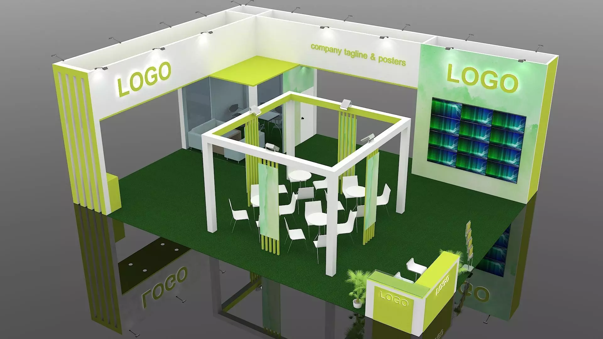 Exhibition Stand Design 12 meter x 9 meter 3D model_0