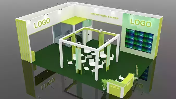 Exhibition Stand Design 12 meter x 9 meter 3D model