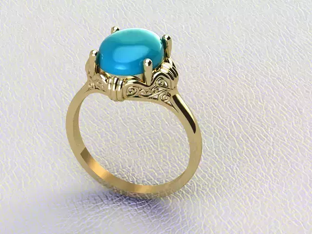 TURQUOISE ELLIPSE RING