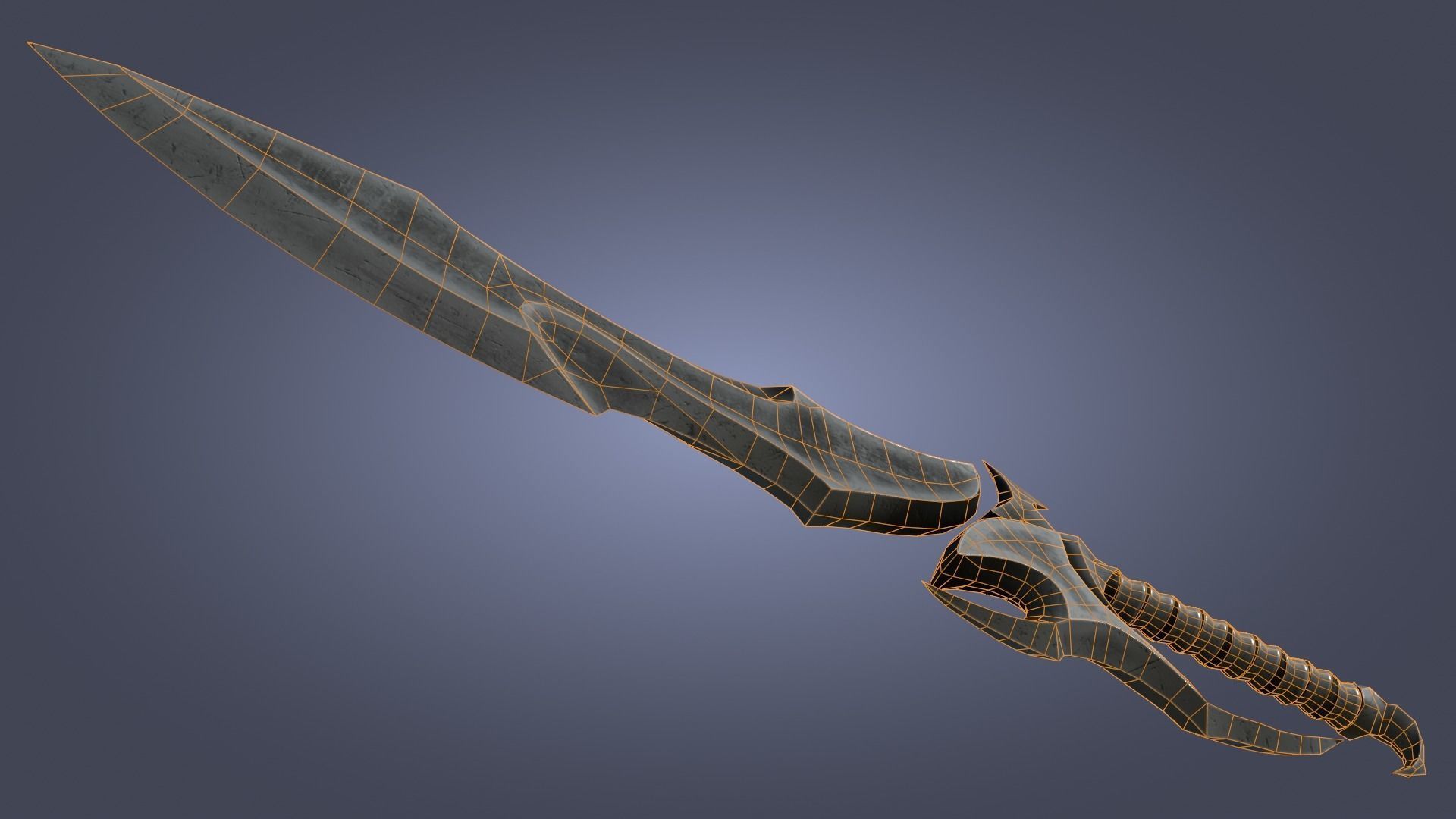 Stylized Fantasy Sword for Games Engine Bladed Melee Weapon Low-poly 3D model_12