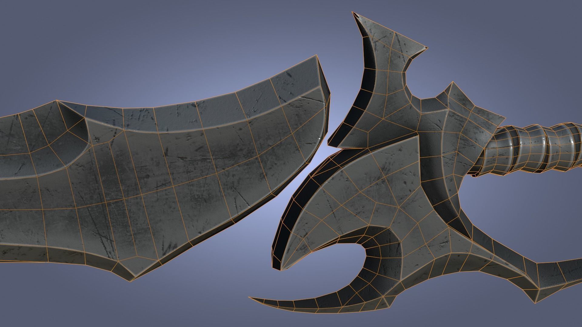 Stylized Fantasy Sword for Games Engine Bladed Melee Weapon Low-poly 3D model_8