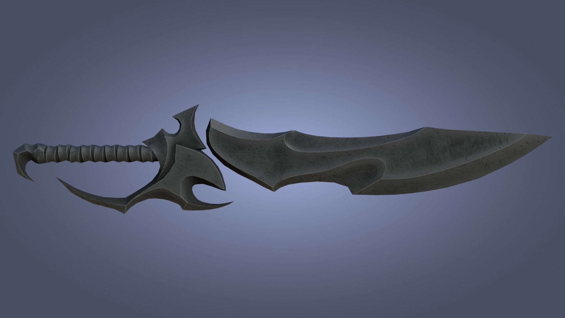 Stylized Fantasy Sword for Games Engine Bladed Melee Weapon Low-poly 3D model_1