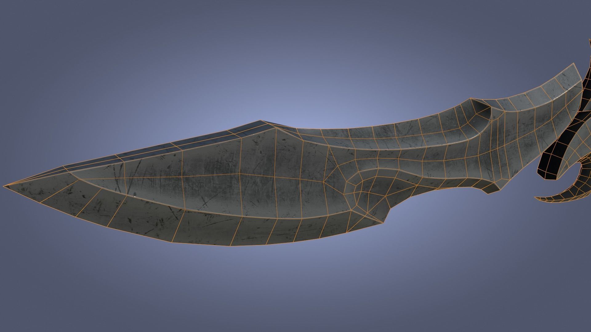 Stylized Fantasy Sword for Games Engine Bladed Melee Weapon Low-poly 3D model_9