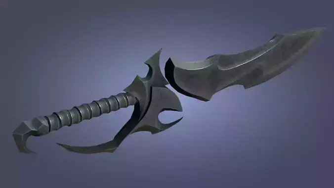 Stylized Fantasy Sword for Games Engine Bladed Melee Weapon Low-poly 3D model